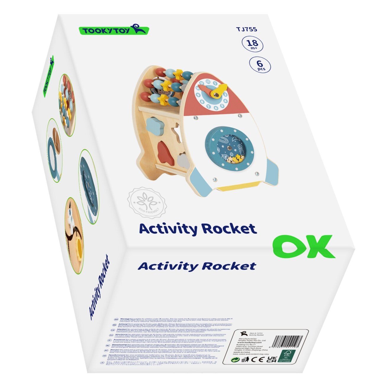 TOOKY TOY Kosminė veiklų raketa – rūšiuoklis, labirintas, medinė 10 TOOKY TOY Kosminė veiklų raketa – rūšiuoklis, labirintas, medinė 10