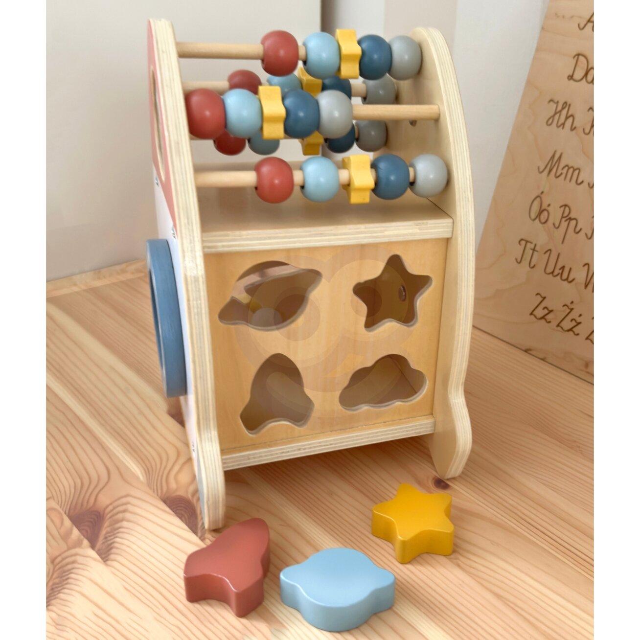 TOOKY TOY Kosminė veiklų raketa – rūšiuoklis, labirintas, medinė 3 TOOKY TOY Kosminė veiklų raketa – rūšiuoklis, labirintas, medinė 3
