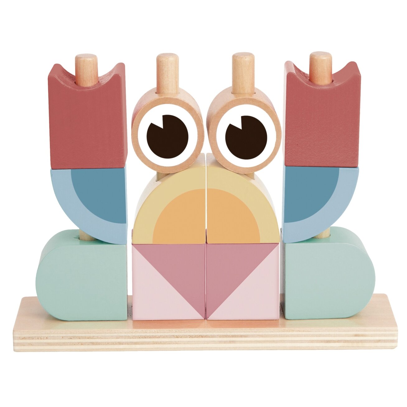 TOOKY TOY Krabas Medinė dėlionė Stulpeliai Kaladėlės Blokai Pastelinė 10