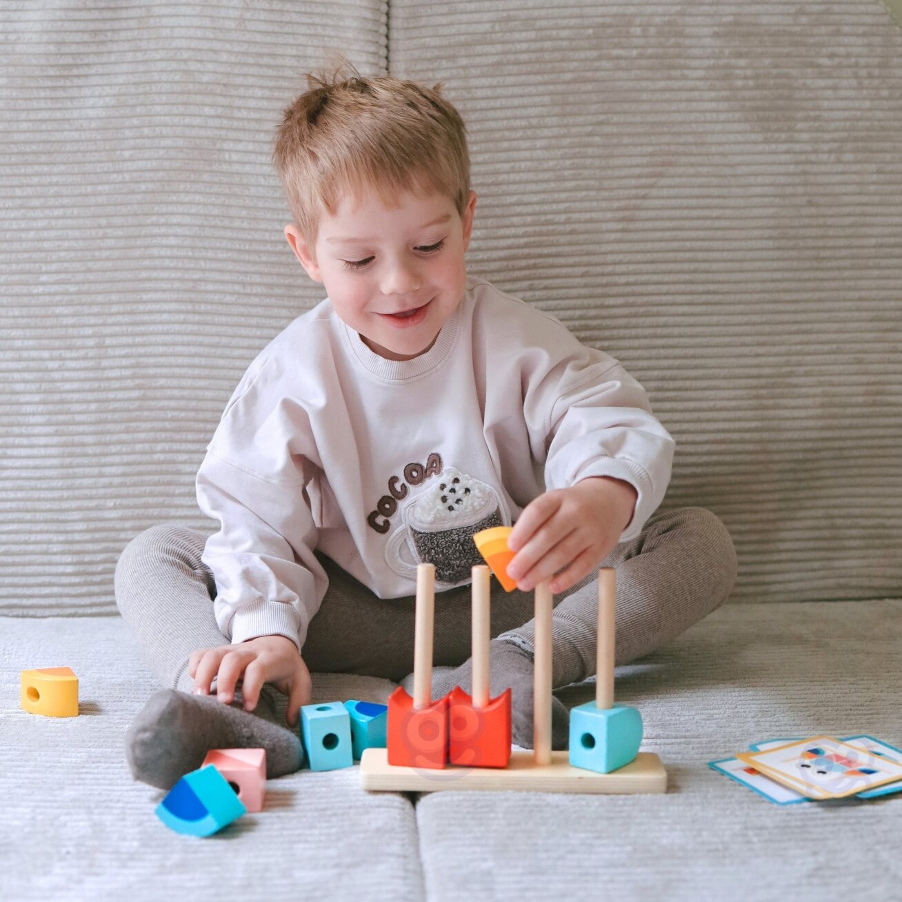 TOOKY TOY Krabas Medinė dėlionė Stulpeliai Kaladėlės Blokai Pastelinė 2 TOOKY TOY Krabas Medinė dėlionė Stulpeliai Kaladėlės Blokai Pastelinė 2