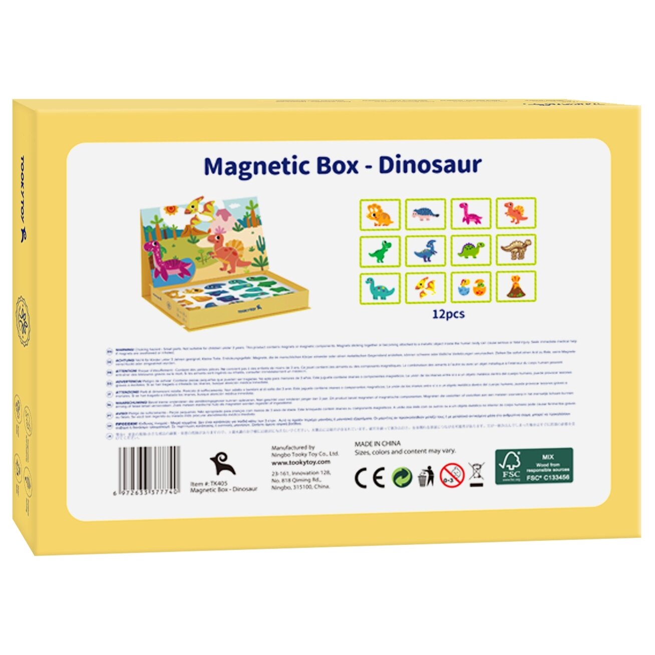 TOOKY TOY Magnetinė dėlionė Dinozaurai Puzzle 10 TOOKY TOY Magnetinė dėlionė Dinozaurai Puzzle 10