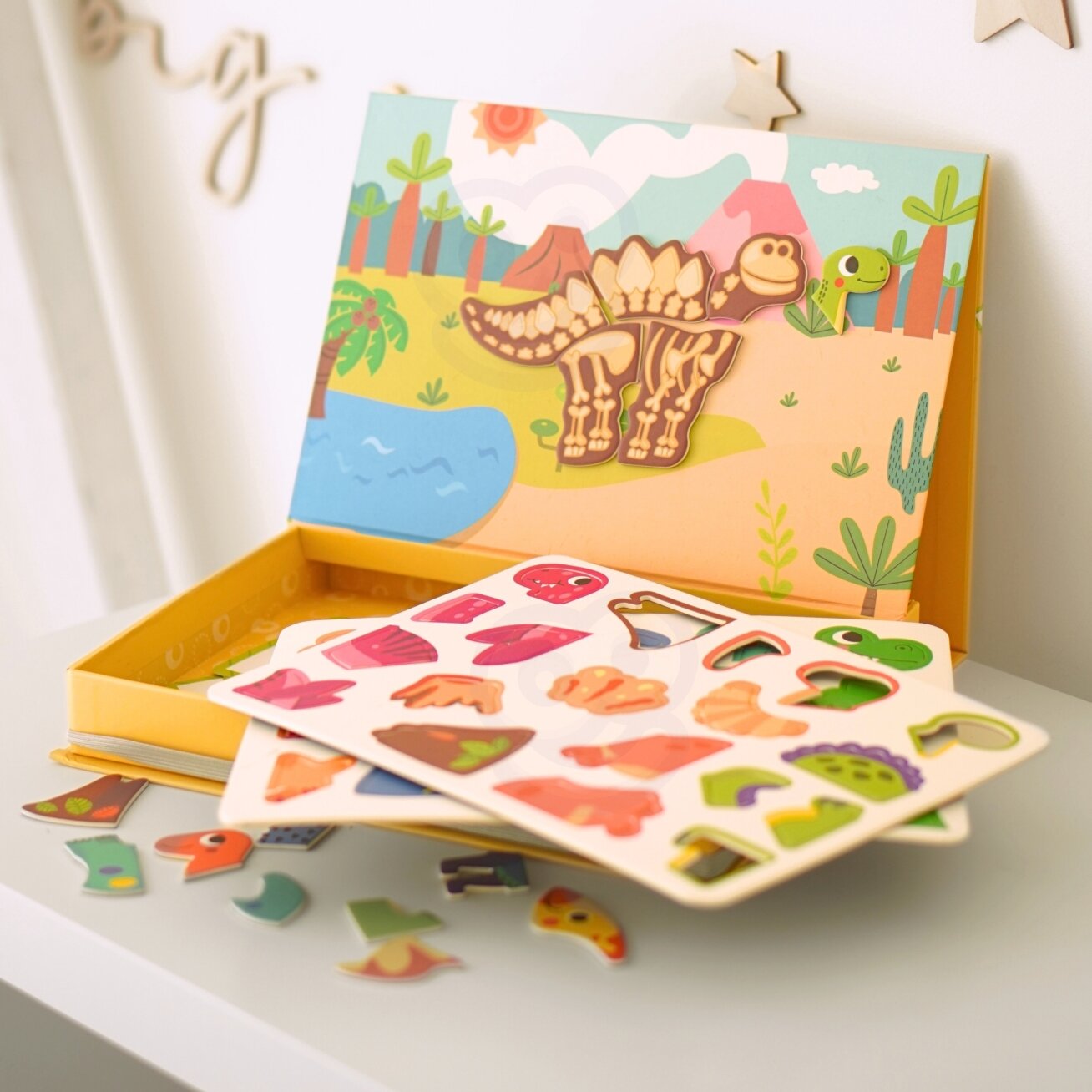 TOOKY TOY Magnetinė dėlionė Dinozaurai Puzzle 3 TOOKY TOY Magnetinė dėlionė Dinozaurai Puzzle 3