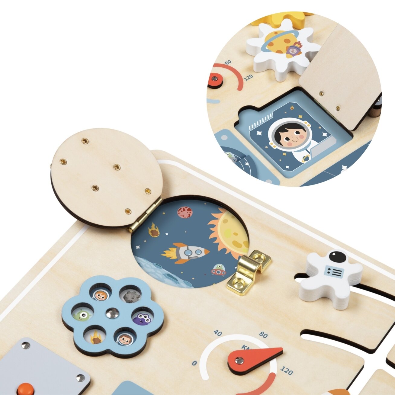 TOOKY TOY Medinė Montessori edukacinė veiklos lenta Astronautas Kosminis laivas 1 TOOKY TOY Medinė Montessori edukacinė veiklos lenta Astronautas Kosminis laivas 1