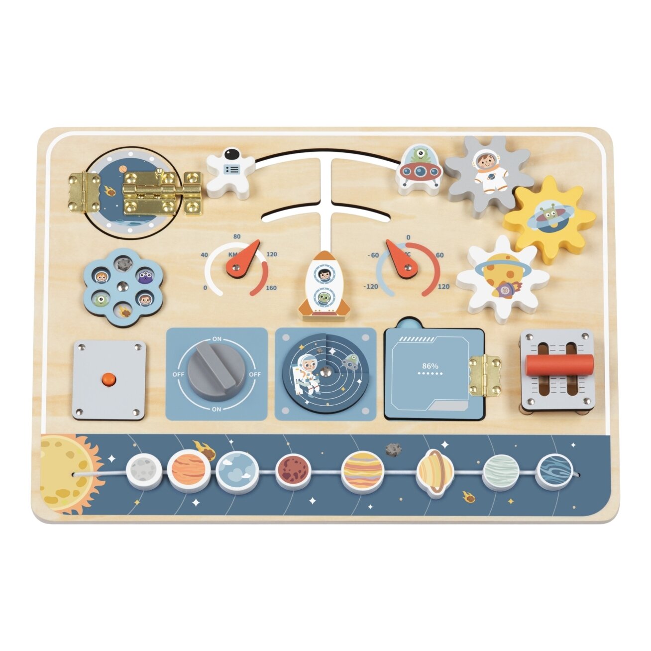 TOOKY TOY Medinė Montessori edukacinė veiklos lenta Astronautas Kosminis laivas 4 TOOKY TOY Medinė Montessori edukacinė veiklos lenta Astronautas Kosminis laivas 4