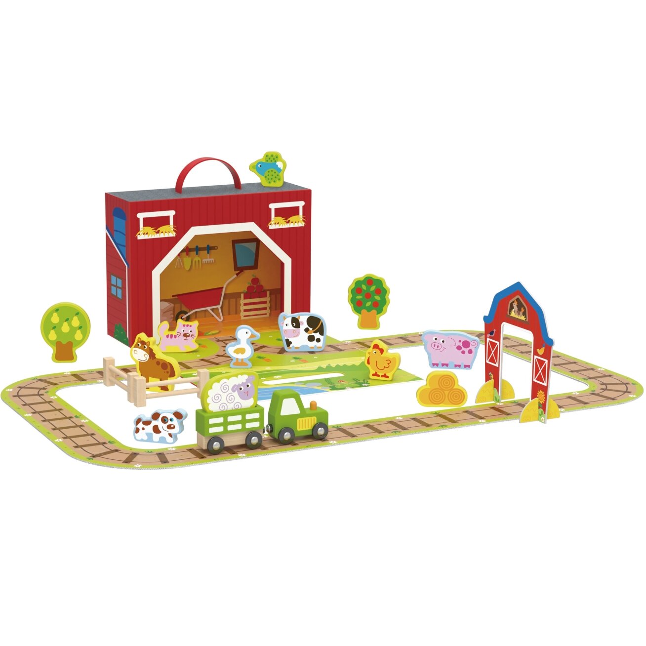 TOOKY TOY Medinė ferma lagamine Figūrėlės Transporto priemonės 5 TOOKY TOY Medinė ferma lagamine Figūrėlės Transporto priemonės 5