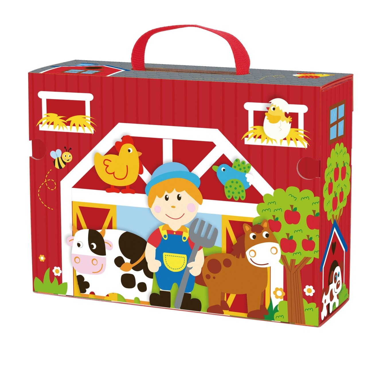 TOOKY TOY Medinė ferma lagamine Figūrėlės Transporto priemonės 8