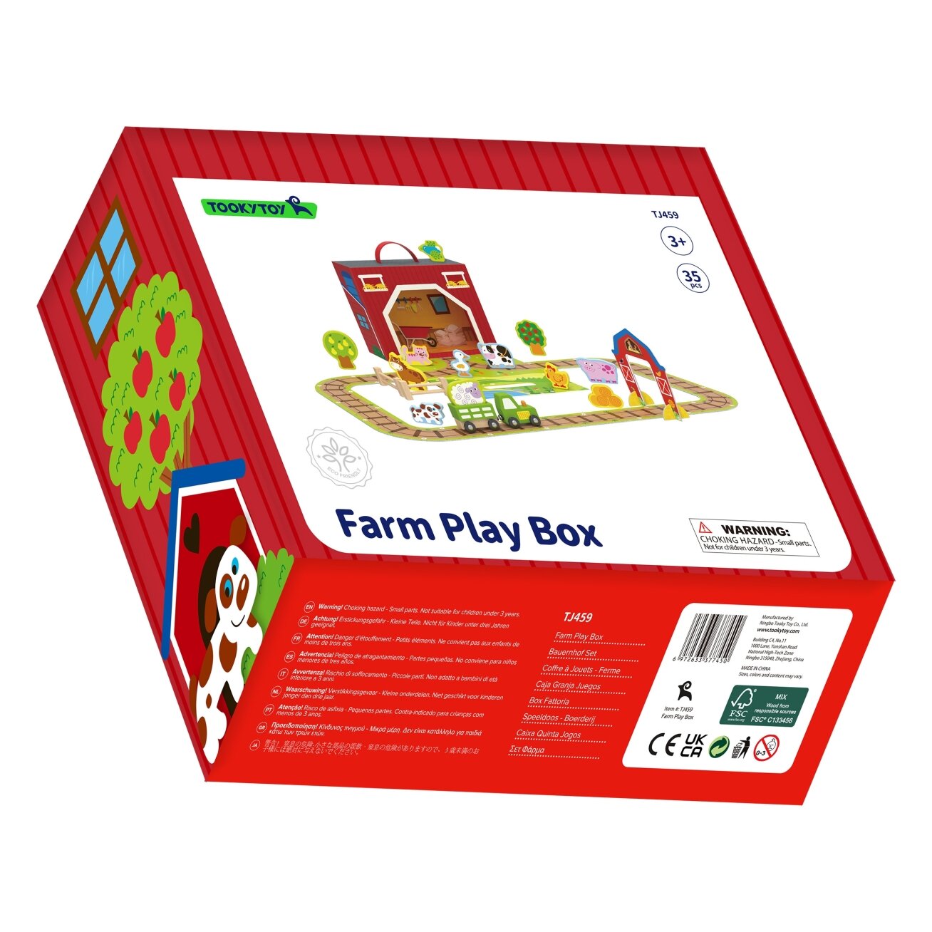 TOOKY TOY Medinė ferma lagamine Figūrėlės Transporto priemonės 9 TOOKY TOY Medinė ferma lagamine Figūrėlės Transporto priemonės 9