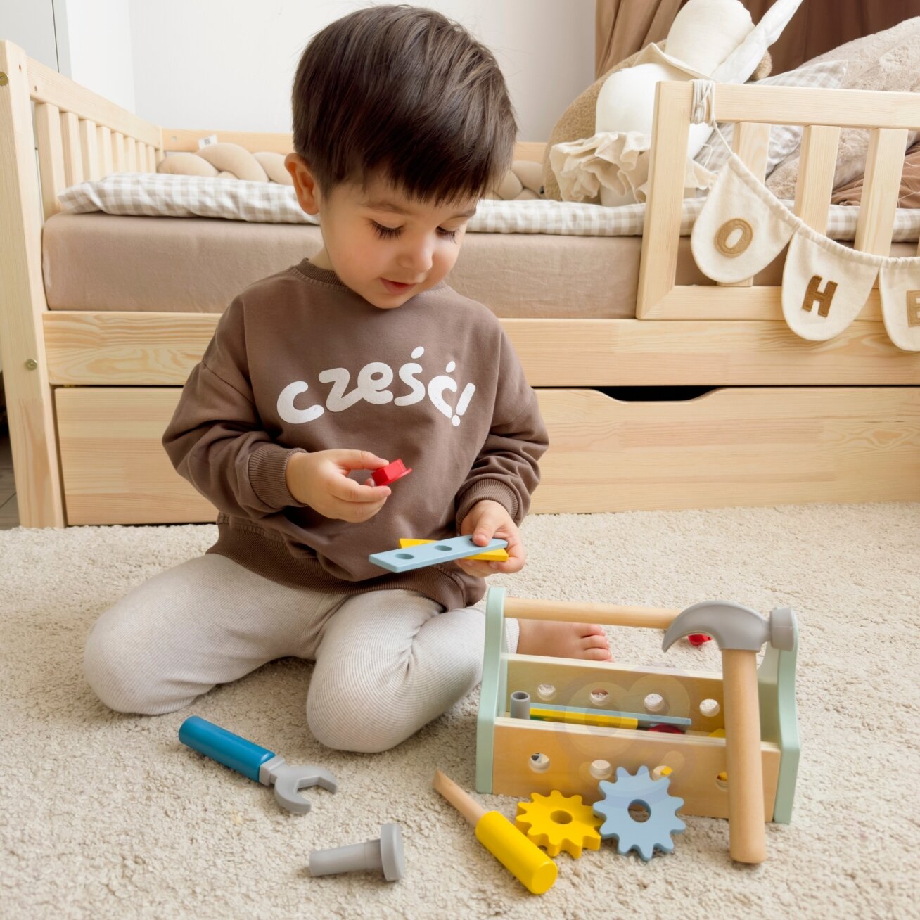 TOOKY TOY Medinė įrankių dėžė Rinkinys 18 vnt. 1 TOOKY TOY Medinė įrankių dėžė Rinkinys 18 vnt. 1