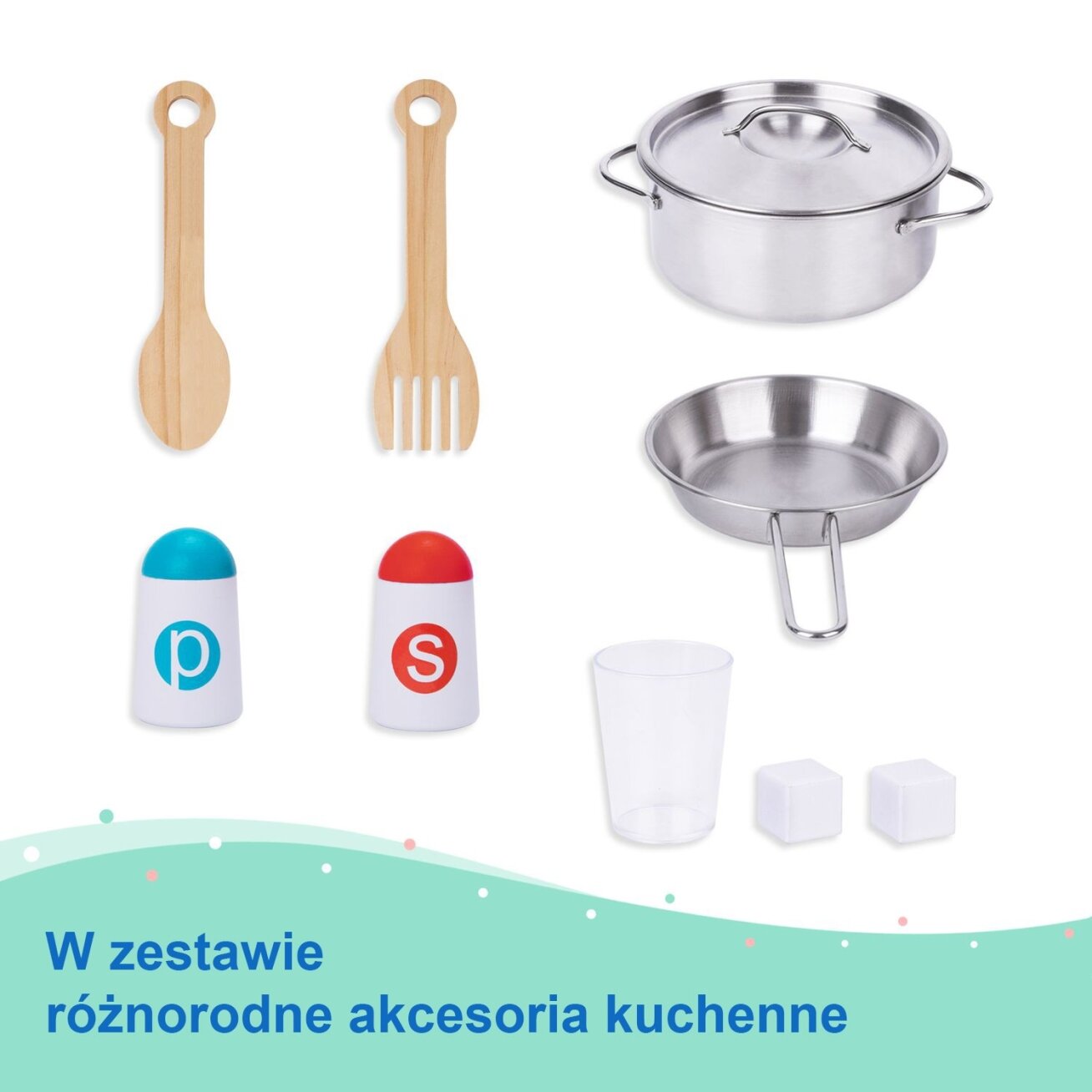 TOOKY TOY Moderni medinė virtuvėlė su priedais 3