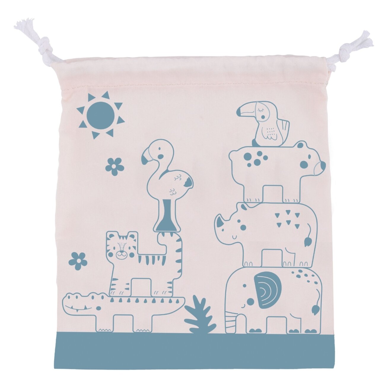 TOOKY TOY Medinės kaladėlės dėlionė Gyvūnėliai Montessori 9 el. 5