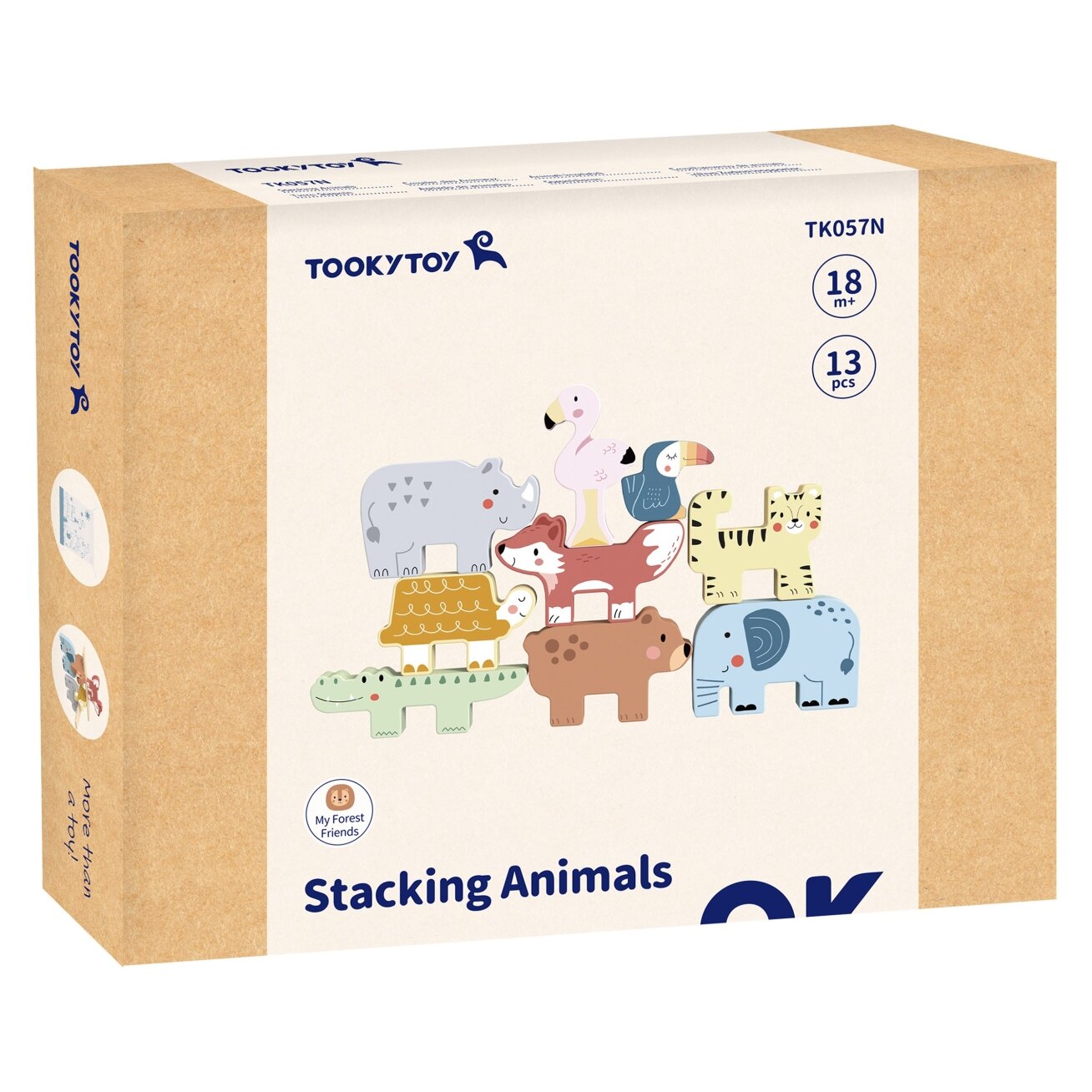 TOOKY TOY Medinės kaladėlės dėlionė Gyvūnėliai Montessori 9 el. 9 TOOKY TOY Medinės kaladėlės dėlionė Gyvūnėliai Montessori 9 el. 9