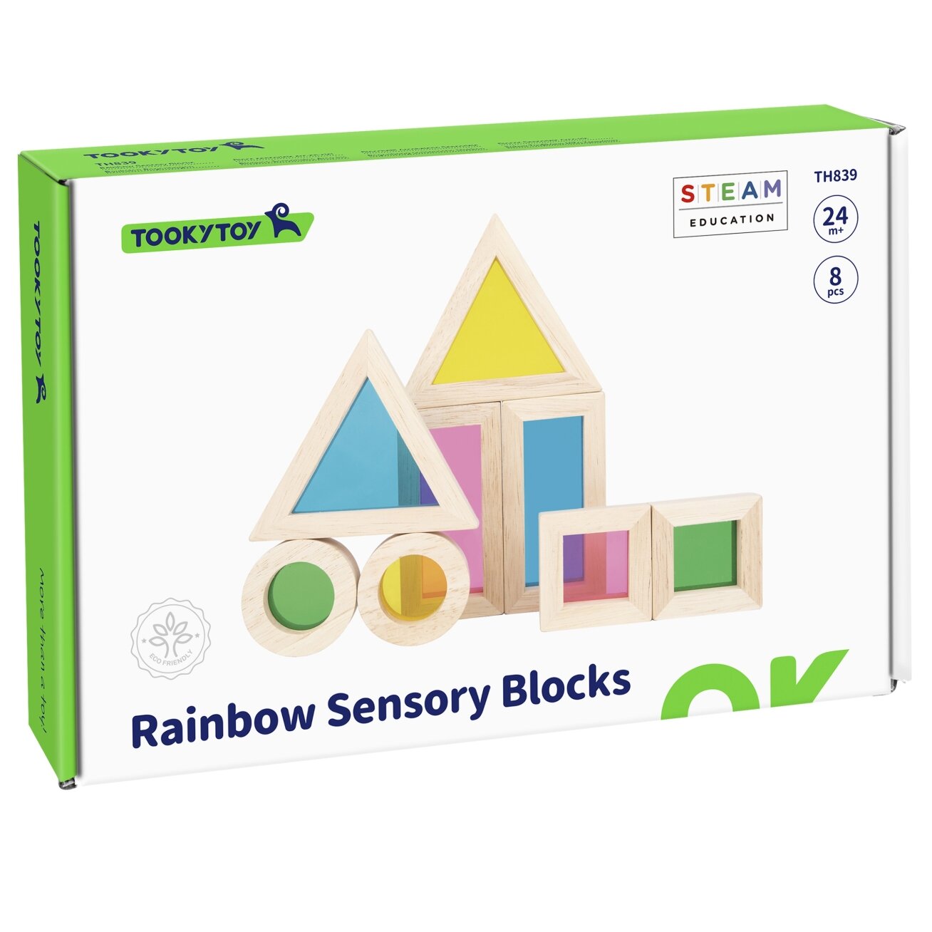 TOOKY TOY Medinės spalvotos kaladėlės su veidrodžiais rinkinys 8 vnt. FSC 8 TOOKY TOY Medinės spalvotos kaladėlės su veidrodžiais rinkinys 8 vnt. FSC 8