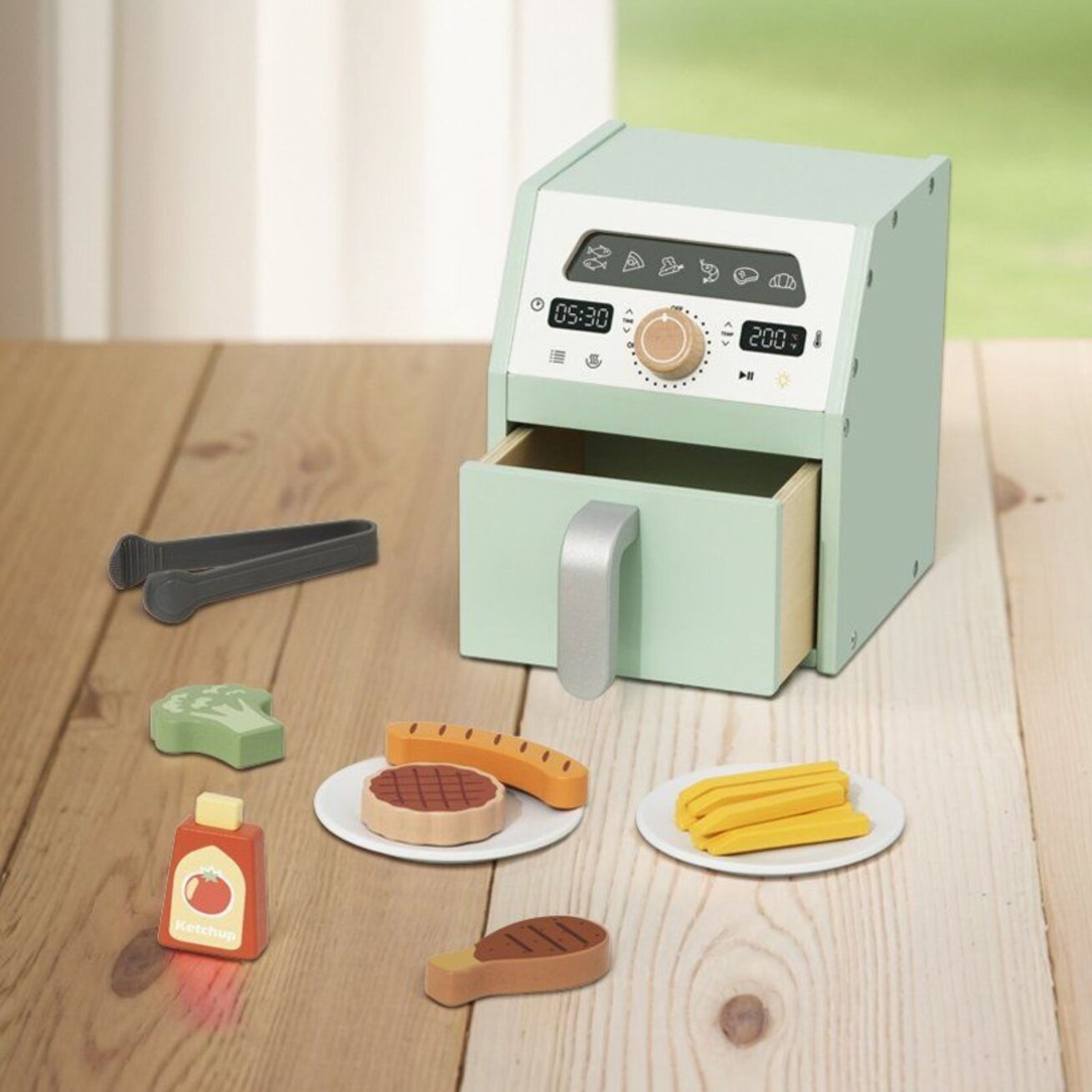 TOOKY TOY Medinė Air Fryer karšto oro gruzdintuvė be riebalų 2 TOOKY TOY Medinė Air Fryer karšto oro gruzdintuvė be riebalų 2
