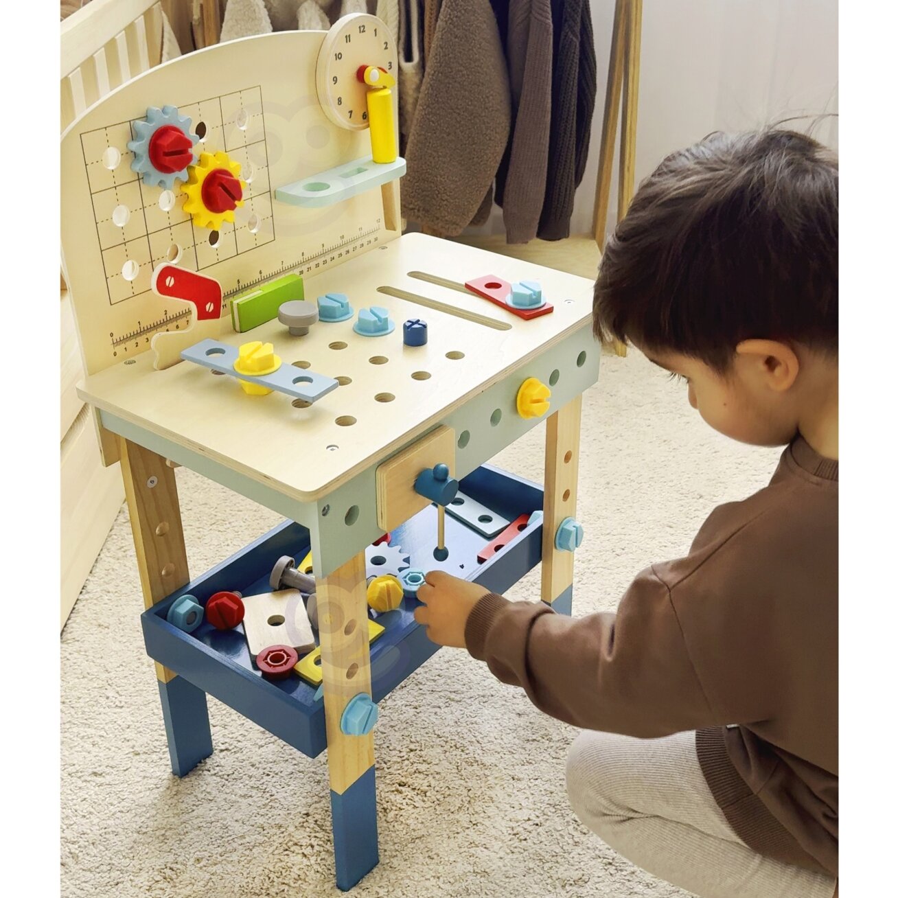 TOOKY TOY Medinis meistravimo stalas dirbtuvės 2