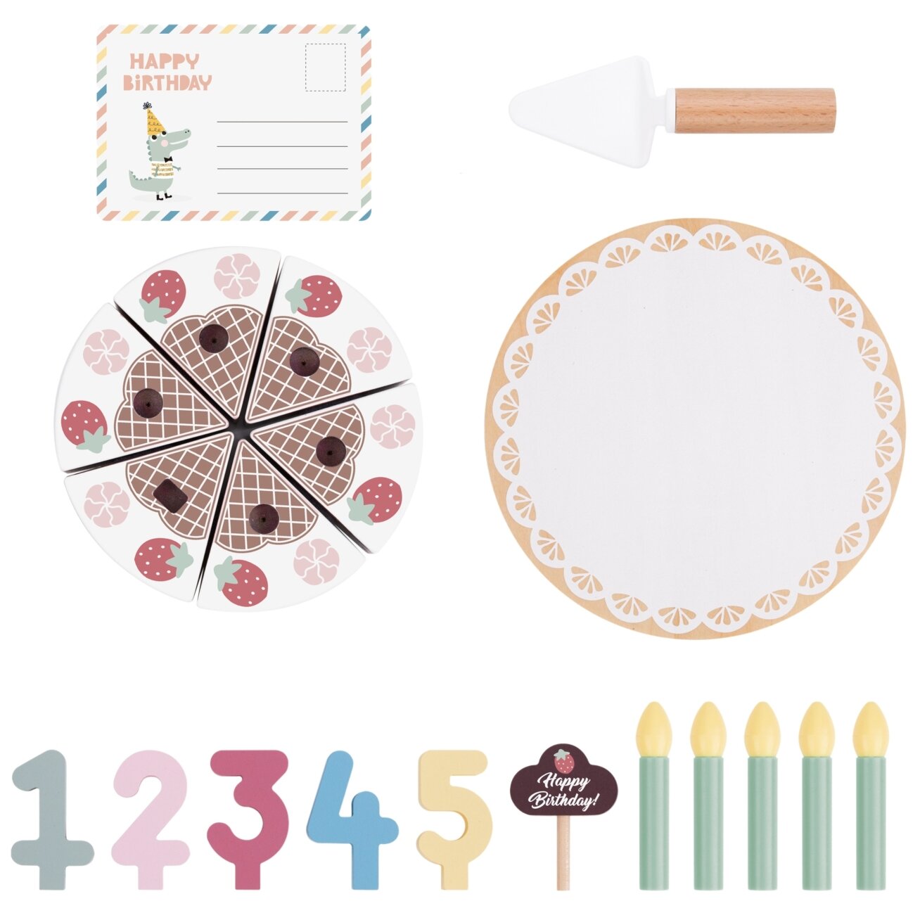 TOOKY TOY Medinis gimtadienio tortas su žvakutėmis ir lipukais 10