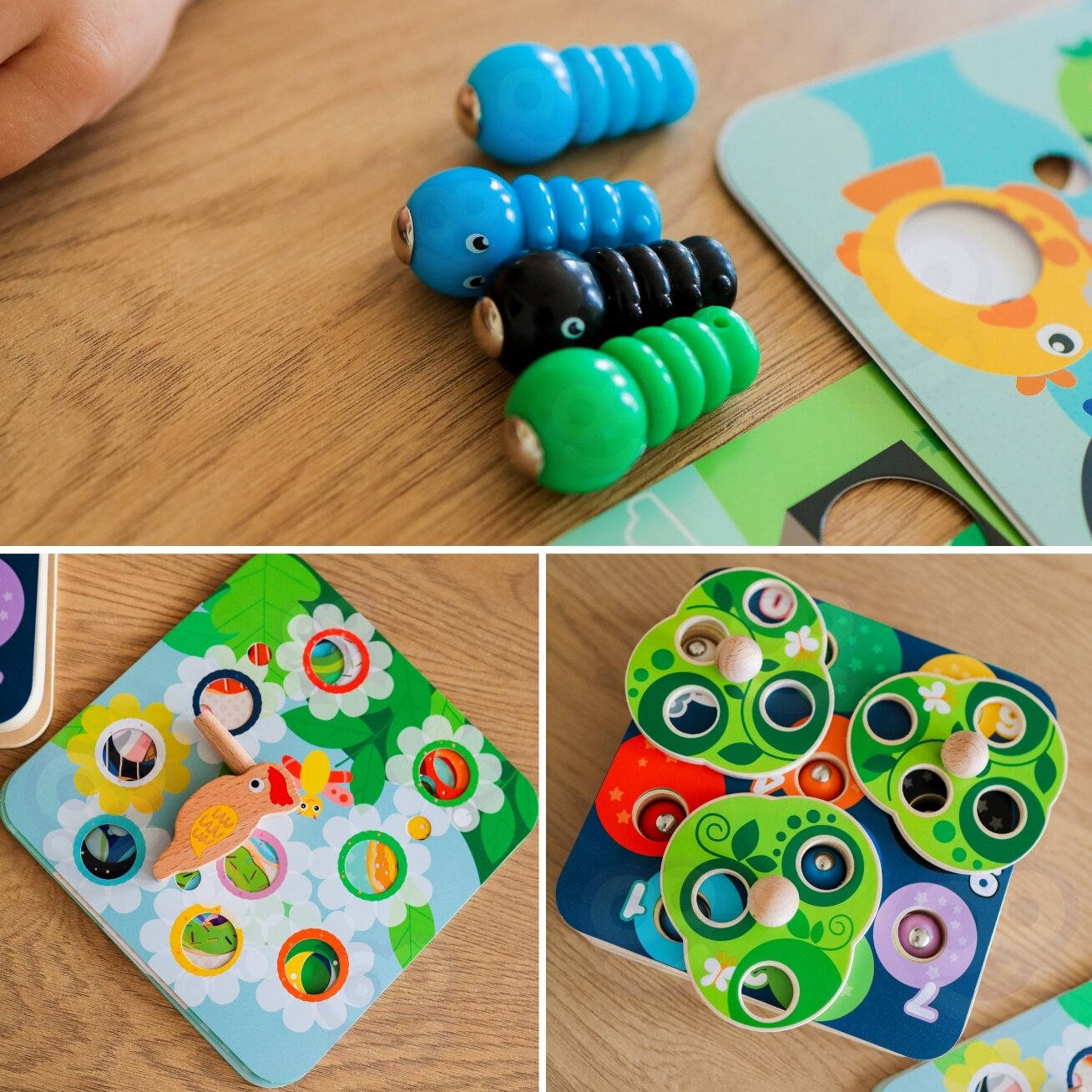 TOOKY TOY Medinis vikrumo žaidimas 2in1 Ištrauk kirmėlytes vaikams 4