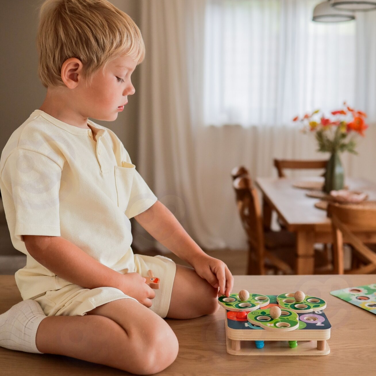 TOOKY TOY Medinis vikrumo žaidimas 2in1 Ištrauk kirmėlytes vaikams 9