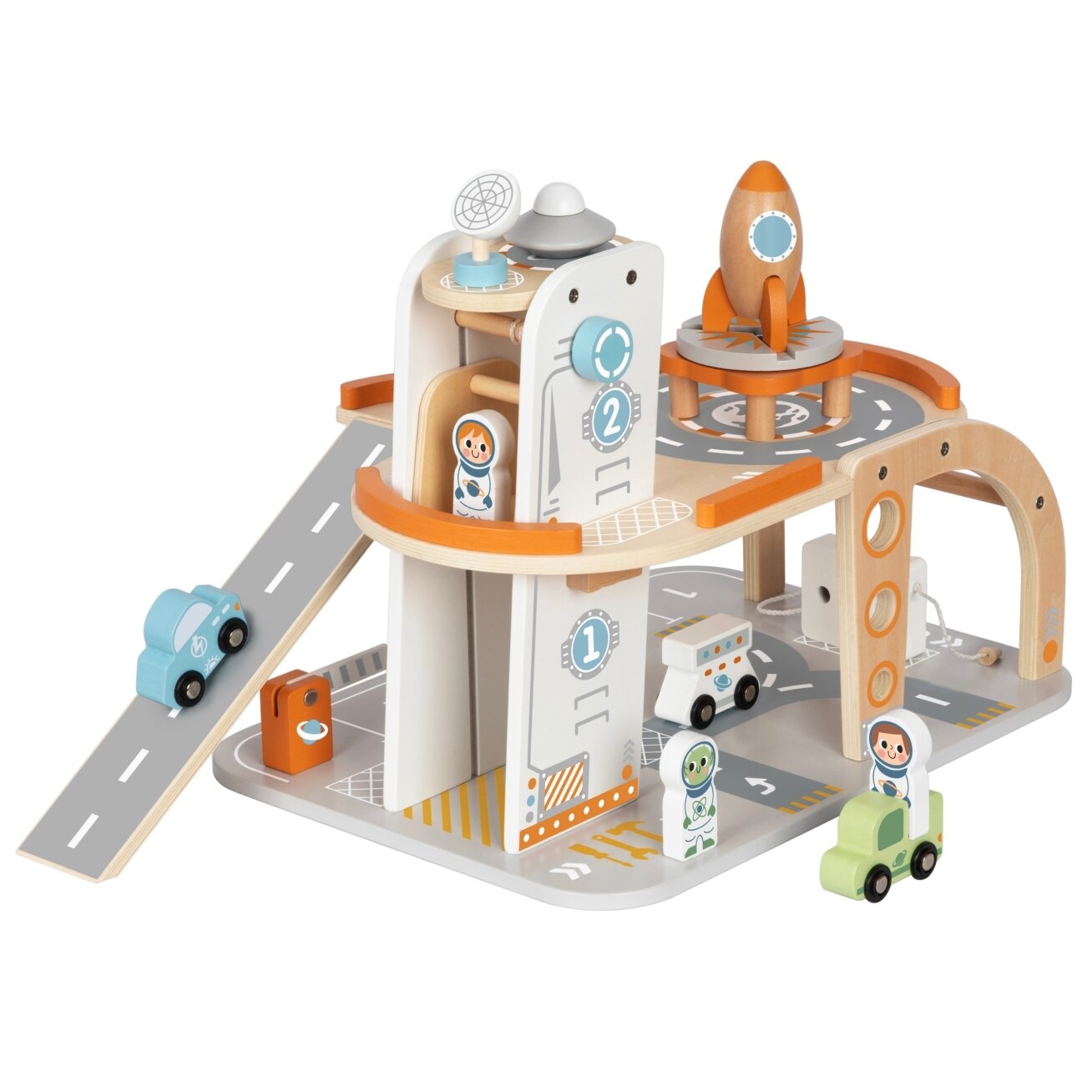 TOOKY TOY Medinis kosminis parkingas – kosminė stotis 10 TOOKY TOY Medinis kosminis parkingas – kosminė stotis 10