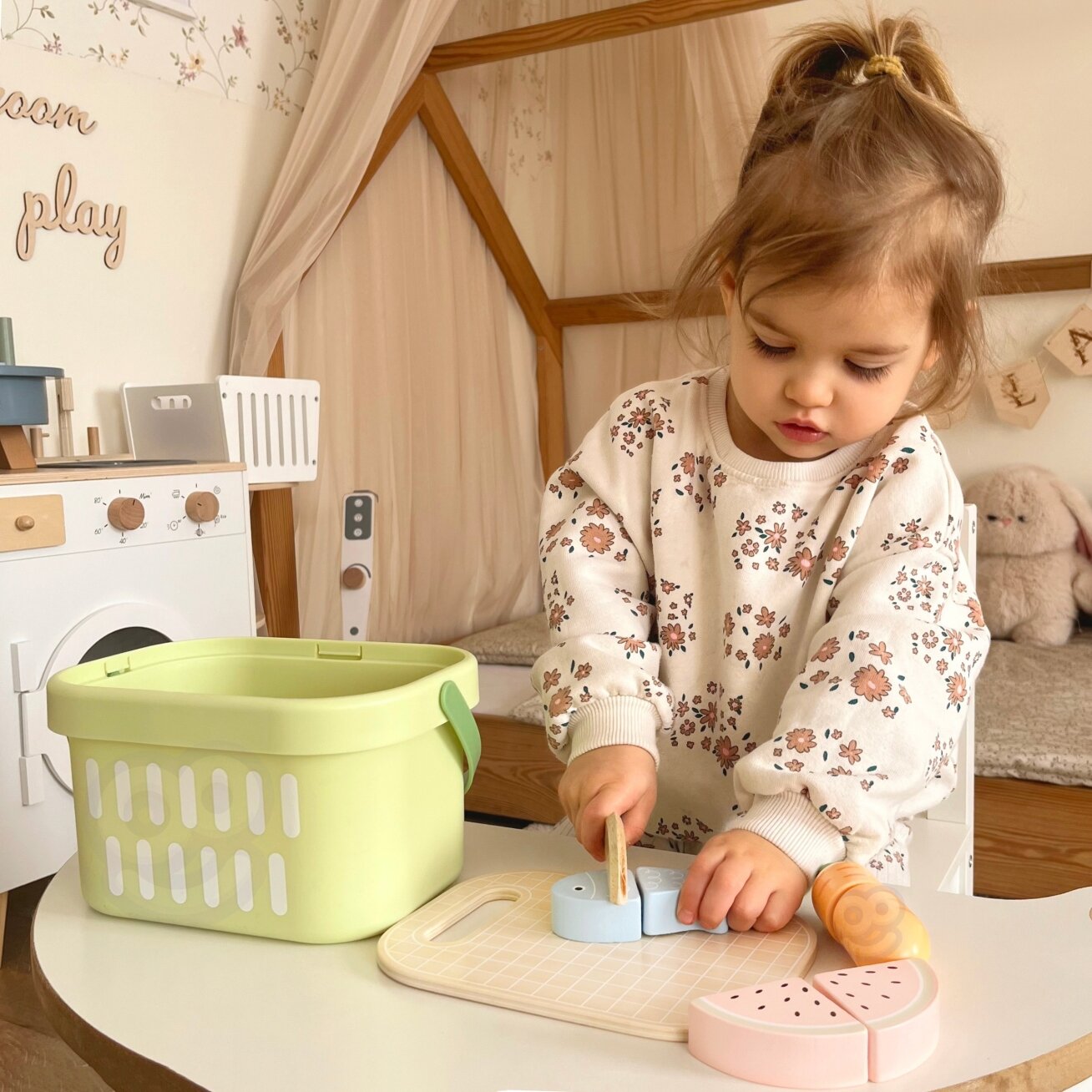 TOOKY TOY Medinis maisto rinkinys daržovės ir vaisiai 3