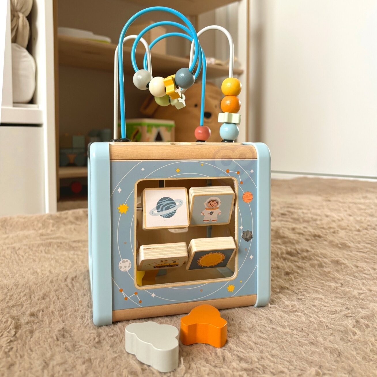 TOOKY TOY Medinė veiklų kubas Kosmosas Rūšiuoklis Labirintas 4 TOOKY TOY Medinė veiklų kubas Kosmosas Rūšiuoklis Labirintas 4