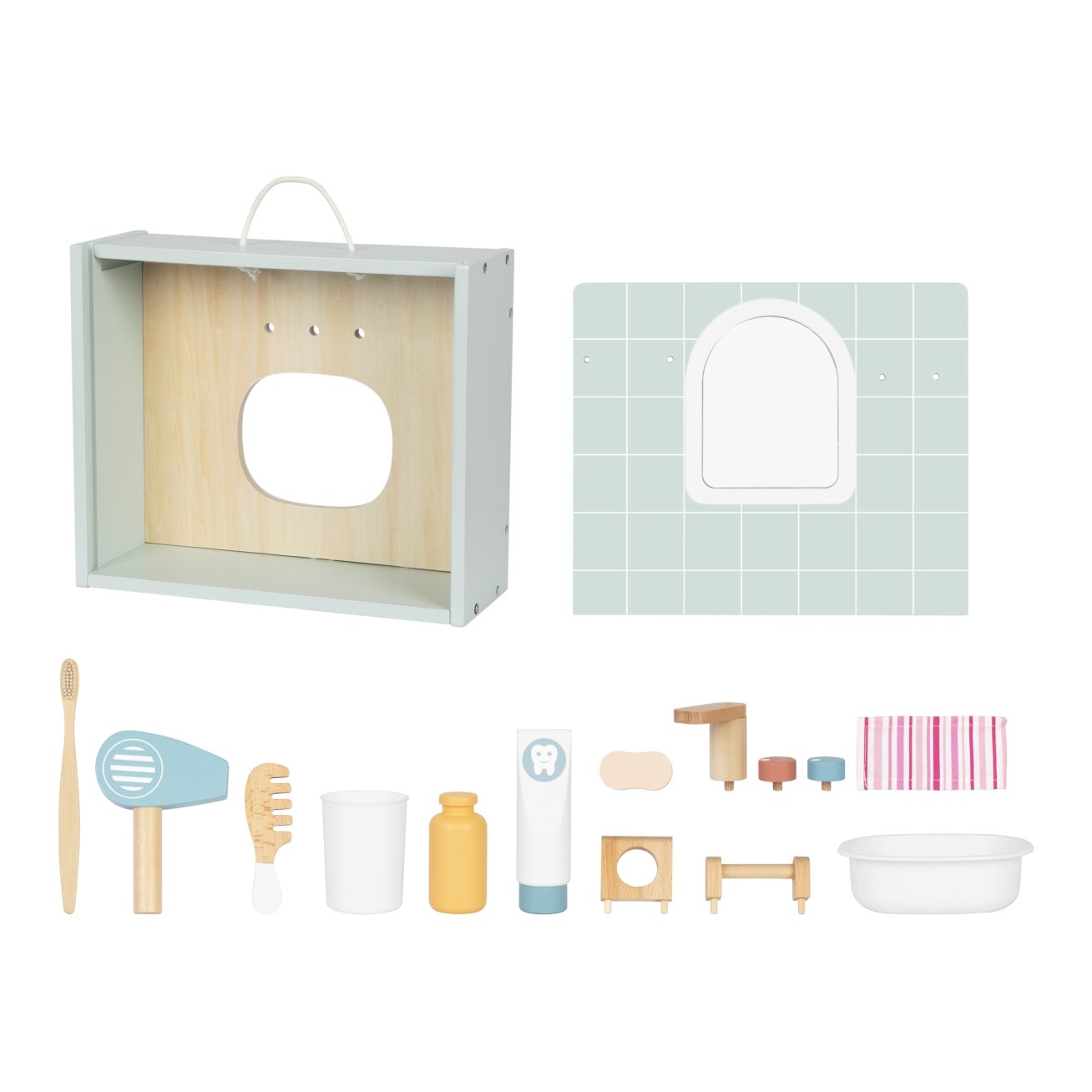 TOOKY TOY Toilet Bathroom Medinis tualeto ir vonios kambario rinkinys su priedais 11