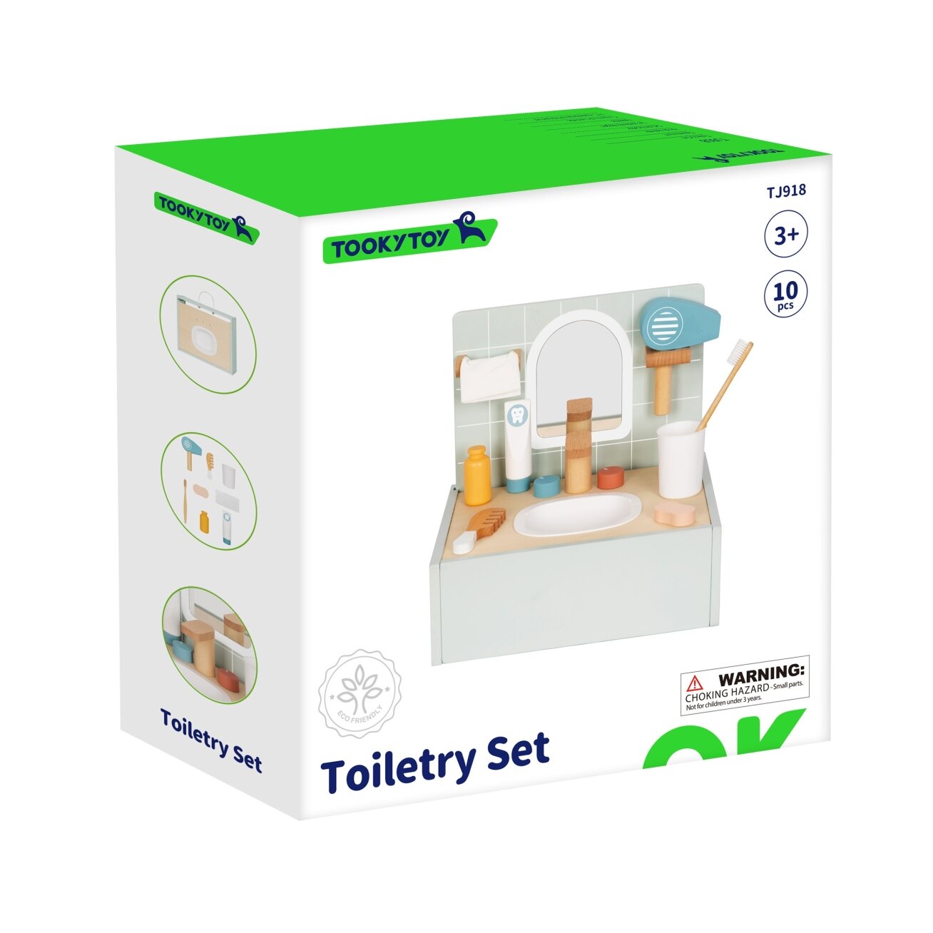 TOOKY TOY Toilet Bathroom Medinis tualeto ir vonios kambario rinkinys su priedais 12