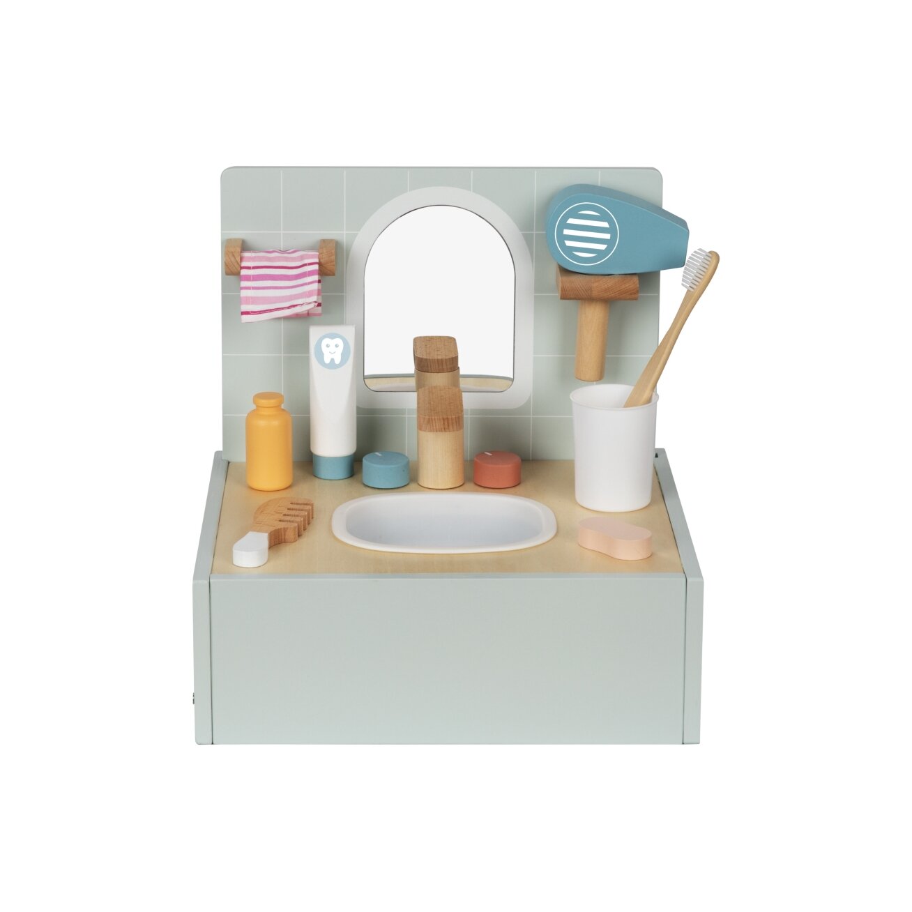 TOOKY TOY Toilet Bathroom Medinis tualeto ir vonios kambario rinkinys su priedais 8 TOOKY TOY Toilet Bathroom Medinis tualeto ir vonios kambario rinkinys su priedais 8