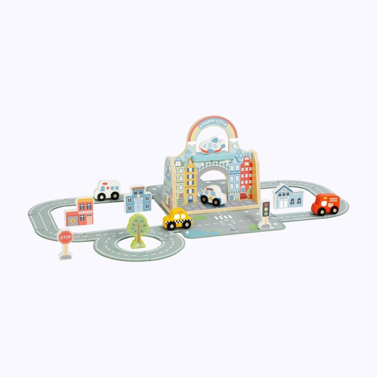 TOOKY TOY Mini miesto rinkinys nešiojamas rinkinys krepšys automobiliai 3 TOOKY TOY Mini miesto rinkinys nešiojamas rinkinys krepšys automobiliai 3