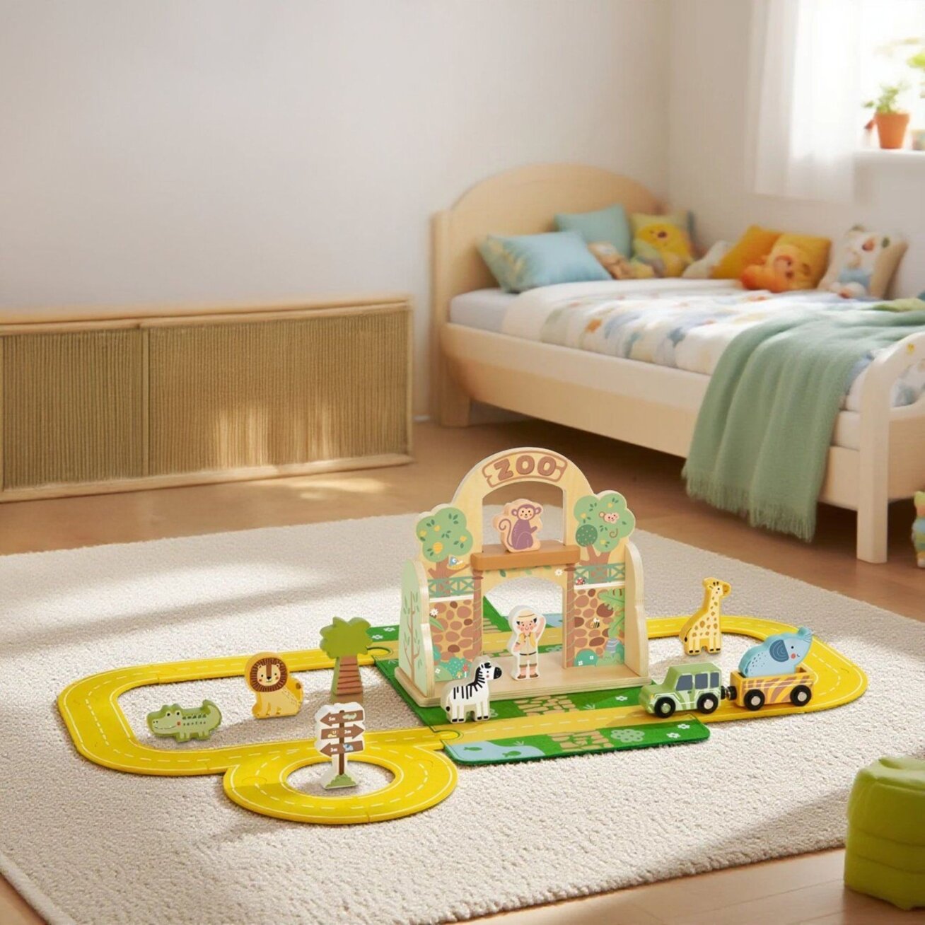 TOOKY TOY Mini ZOO rinkinys Nešiojamas rinkinys krepšys gyvūnai 13