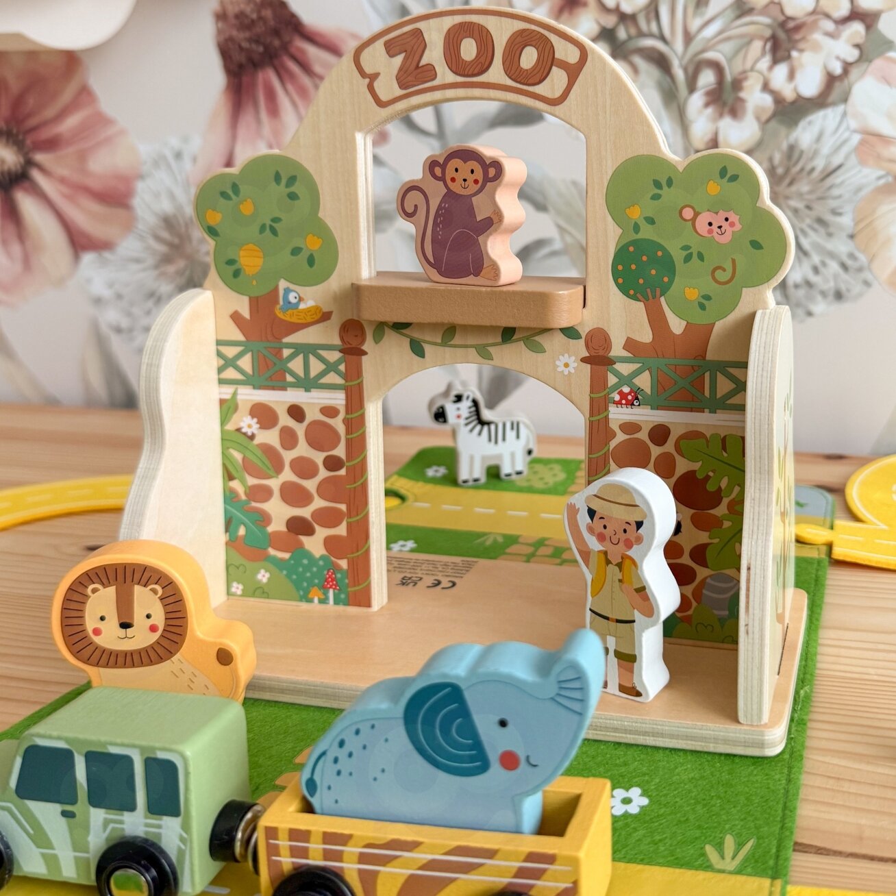 TOOKY TOY Mini ZOO rinkinys Nešiojamas rinkinys krepšys gyvūnai 6