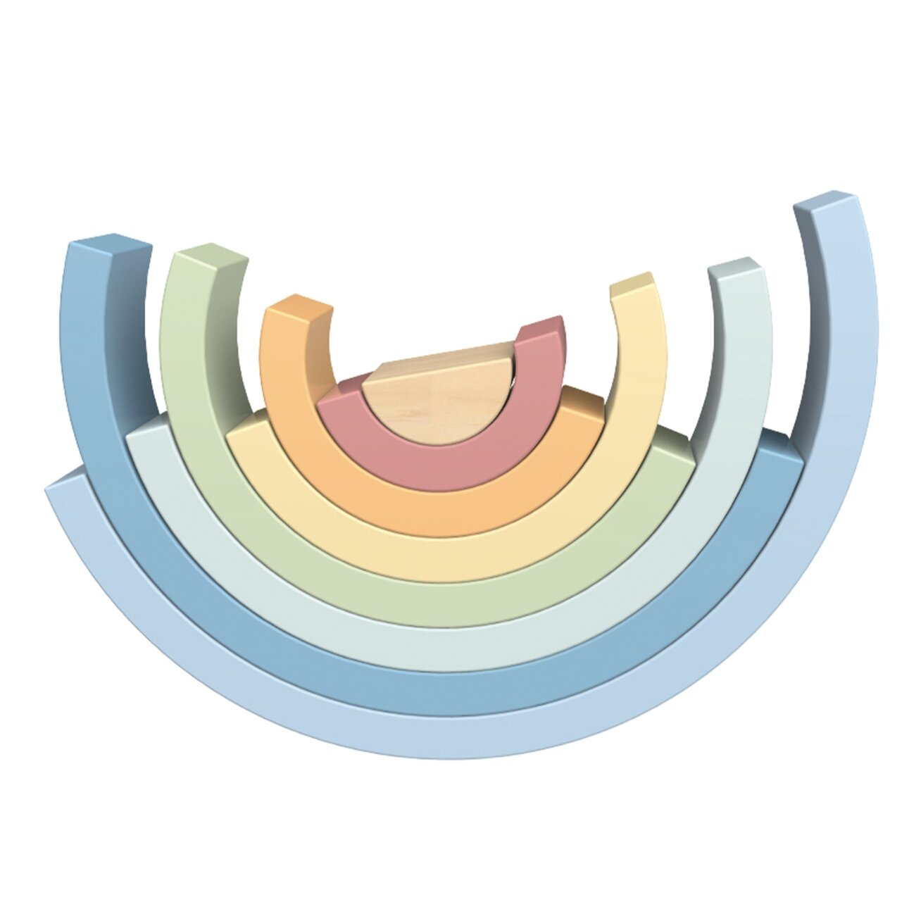 TOOKY TOY Pastelinė dėlionė Medinės Montessori kaladėlės Vaivorykštė 4