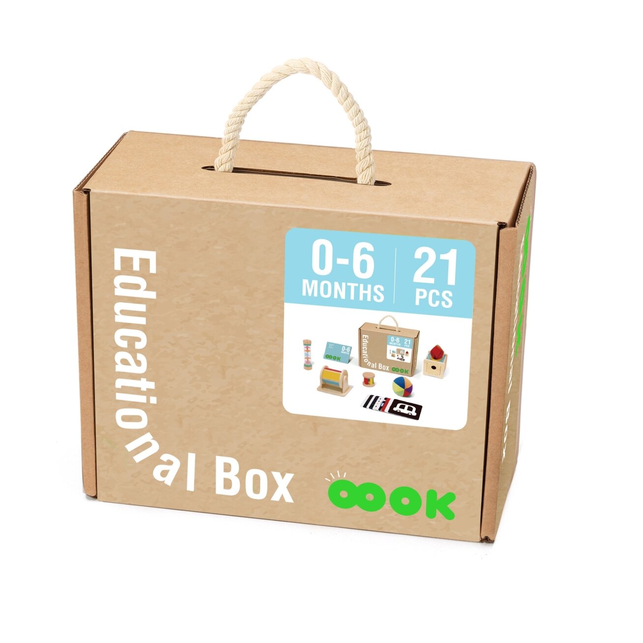 TOOKY TOY Box Dėžutė XXL Montessori edukacinė 6in1 sensorinė 0-6 mėn. 2