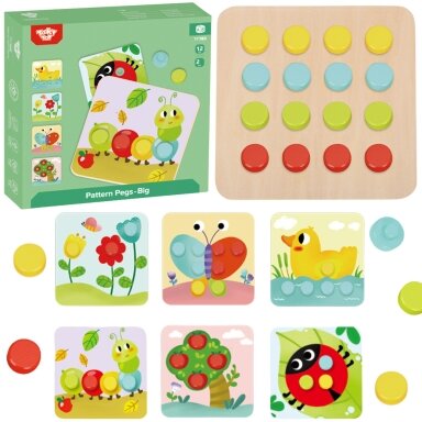 TOOKY TOY Dėlionė Kaladėlės vaikams Gyvūnai Derinimas Formų ir spalvų mokymasis + kortelės