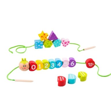 TOOKY TOY Medinės suveriamos kaladėlės Vikšras Skaičiavimo mokymasis 20 vnt.
