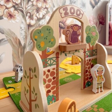 TOOKY TOY Mini ZOO rinkinys Nešiojamas rinkinys krepšys gyvūnai