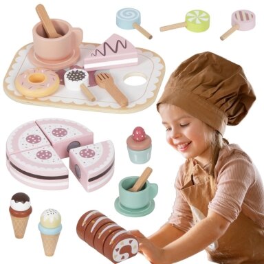 TOOKY TOY Sweet Cake medinis saldumynų rinkinys dėžutėje Konditerija Ledainė