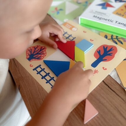 TOOKY TOY Tangram dėlionė vaikams – formų mokymasis, figūros, formos, 18 el. 3