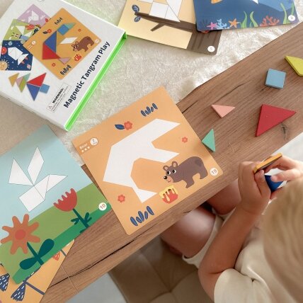 TOOKY TOY Tangram dėlionė vaikams – formų mokymasis, figūros, formos, 18 el. 8