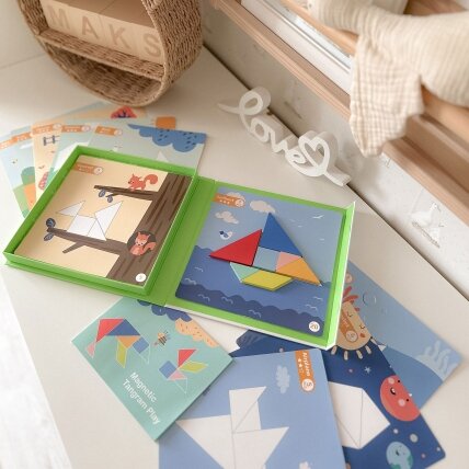 TOOKY TOY Tangram dėlionė vaikams – formų mokymasis, figūros, formos, 18 el. 9