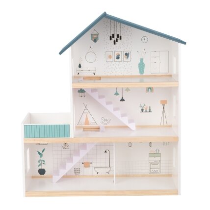 TOOKY TOY Didelis medinis lėlių namelis + figūrėlės FSC 12 TOOKY TOY Didelis medinis lėlių namelis + figūrėlės FSC 12