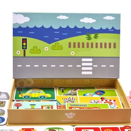 TOOKY TOY Edukacinė Montessori magnetinė dėlionė dėžutėje vaikams 80 el. 5