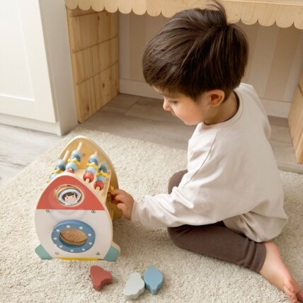 TOOKY TOY Kosminė veiklų raketa – rūšiuoklis, labirintas, medinė 2 TOOKY TOY Kosminė veiklų raketa – rūšiuoklis, labirintas, medinė 2