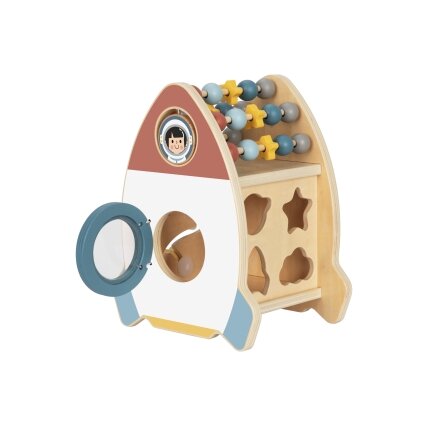 TOOKY TOY Kosminė veiklų raketa – rūšiuoklis, labirintas, medinė 7
