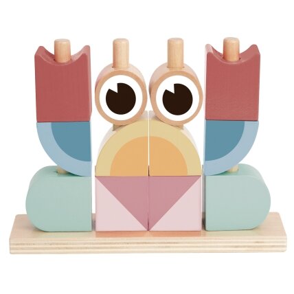 TOOKY TOY Krabas Medinė dėlionė Stulpeliai Kaladėlės Blokai Pastelinė 10