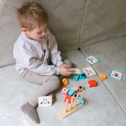 TOOKY TOY Krabas Medinė dėlionė Stulpeliai Kaladėlės Blokai Pastelinė 7 TOOKY TOY Krabas Medinė dėlionė Stulpeliai Kaladėlės Blokai Pastelinė 7