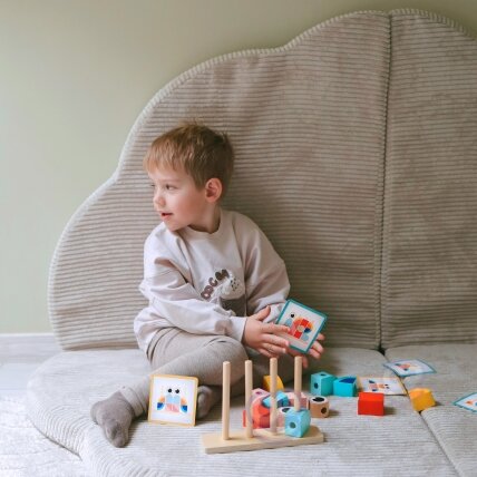 TOOKY TOY Krabas Medinė dėlionė Stulpeliai Kaladėlės Blokai Pastelinė 5 TOOKY TOY Krabas Medinė dėlionė Stulpeliai Kaladėlės Blokai Pastelinė 5