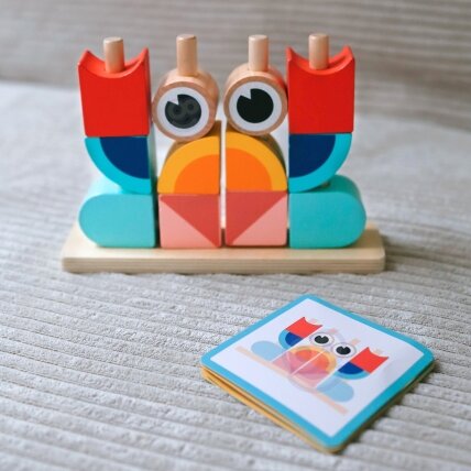 TOOKY TOY Krabas Medinė dėlionė Stulpeliai Kaladėlės Blokai Pastelinė 6 TOOKY TOY Krabas Medinė dėlionė Stulpeliai Kaladėlės Blokai Pastelinė 6