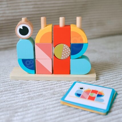 TOOKY TOY Krabas Medinė dėlionė Stulpeliai Kaladėlės Blokai Pastelinė 8 TOOKY TOY Krabas Medinė dėlionė Stulpeliai Kaladėlės Blokai Pastelinė 8