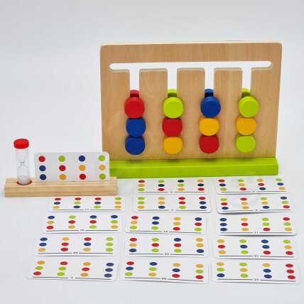 TOOKY TOY Loginis žaidimas – užduočių dėlionė laikui, spalvos, 30 raštų, 18 el. 2