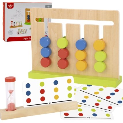TOOKY TOY Loginis žaidimas – užduočių dėlionė laikui, spalvos, 30 raštų, 18 el.
